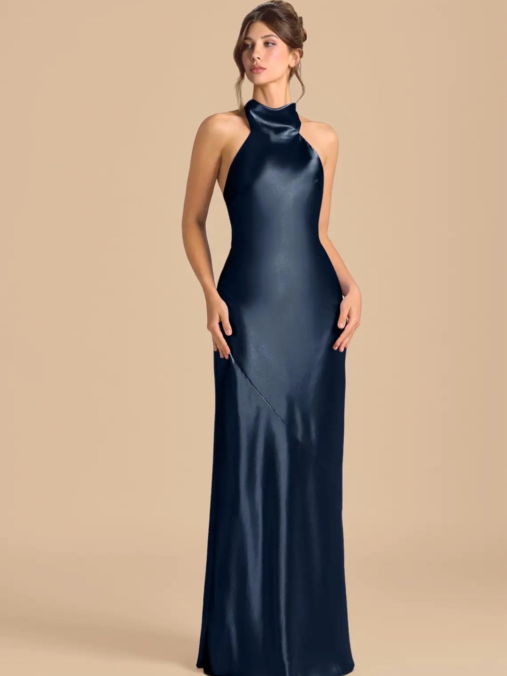 Azazie Halter Backless Evening Dress - Picture 2 of 3